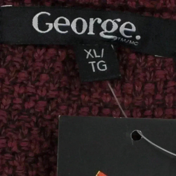 NEW! ‎ GEORGE men's sweater burgundy and black small, XL & 2XL - Picture 6 of 8